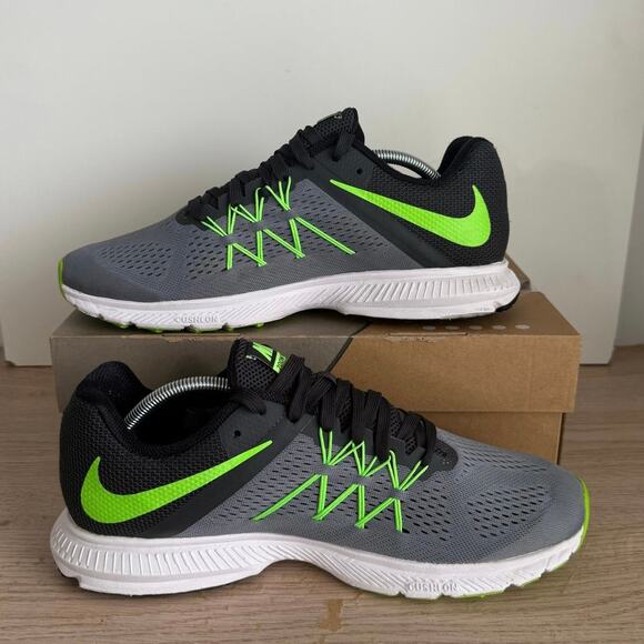 Nike Zoom Winflo 3 Sneaker Grey/Green Men Running Sneakers - SZ 11.5 - Picture 6 of 11